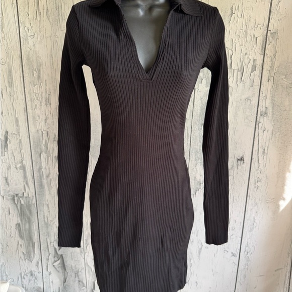 Cotton Citizen Black Ribbed Dress - Picture 1 of 3
